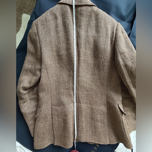 Polo Ralph Lauren Single breasted herringbone blazer 8 brown cream herringbone - Picture 3 of 5